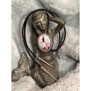 Western Southwestern Lariat LIGHTHOUSE BEACH WEAR OCEAN Bolo Tie necklace